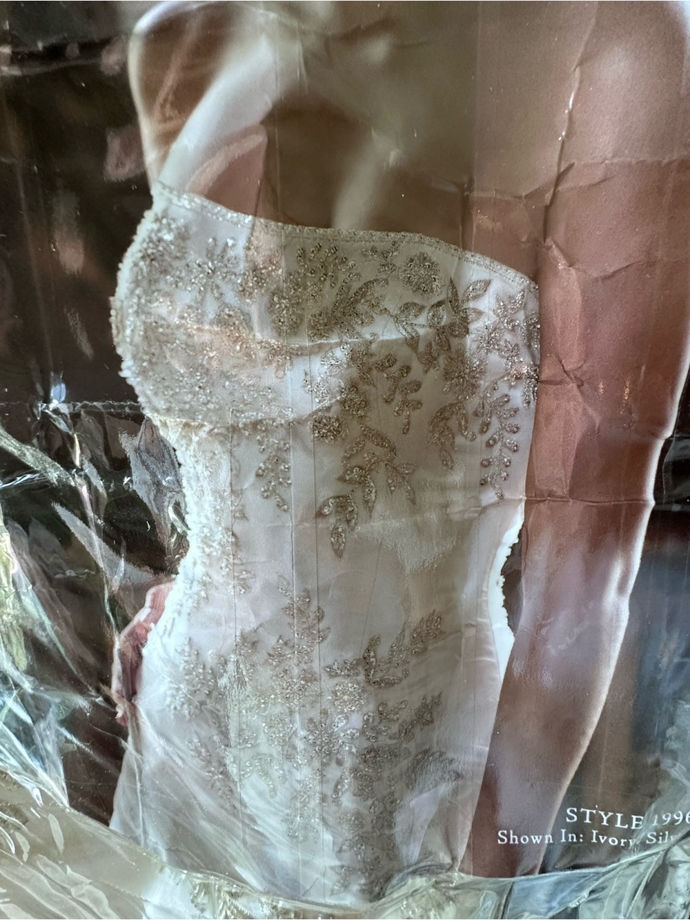 Casablanca Ivory Strapless Beaded Wedding Dress